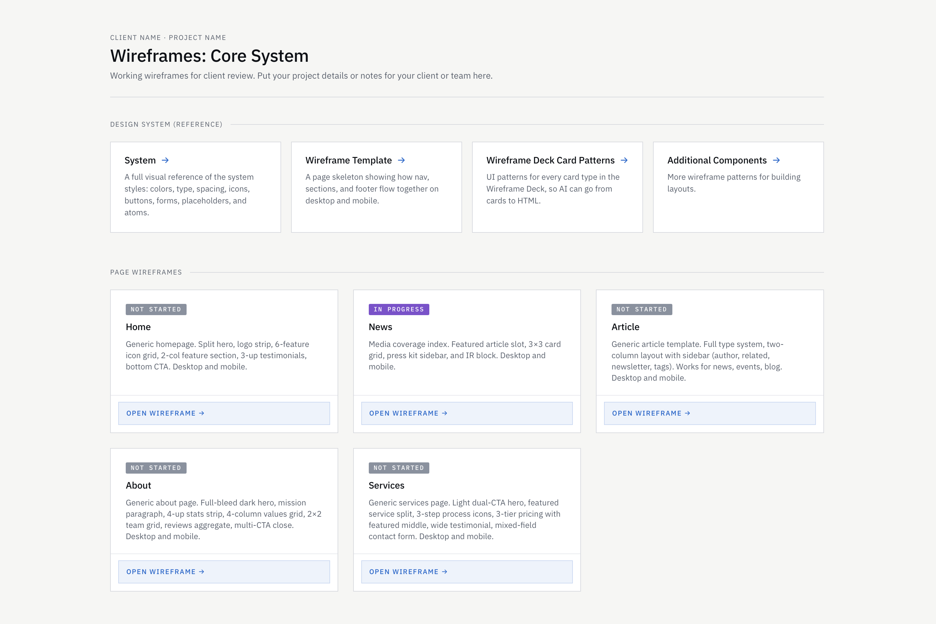 AI Wireframe System
