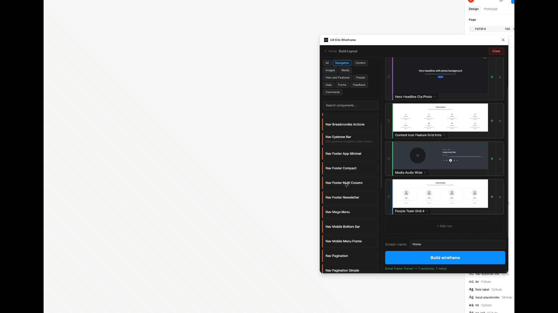 Wireframes for Figma