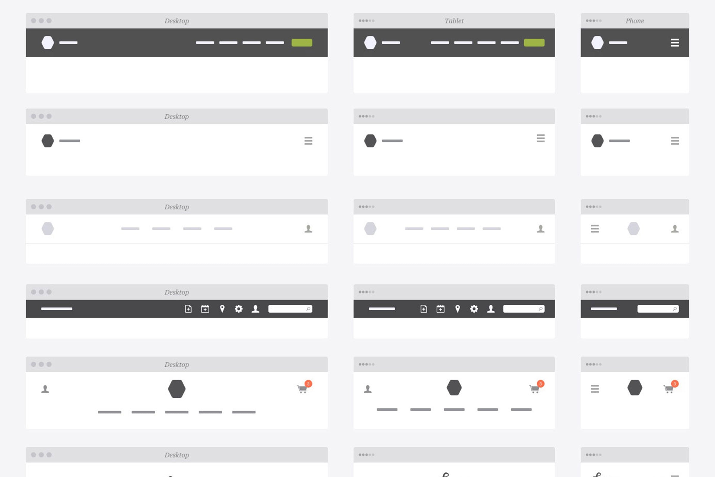 Responsive Website Wireframe Kit